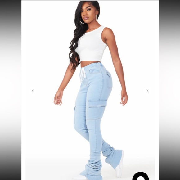 ROCKSTAR ORIGINAL Super Stacked Cargo Jeans - Picture 2 of 4